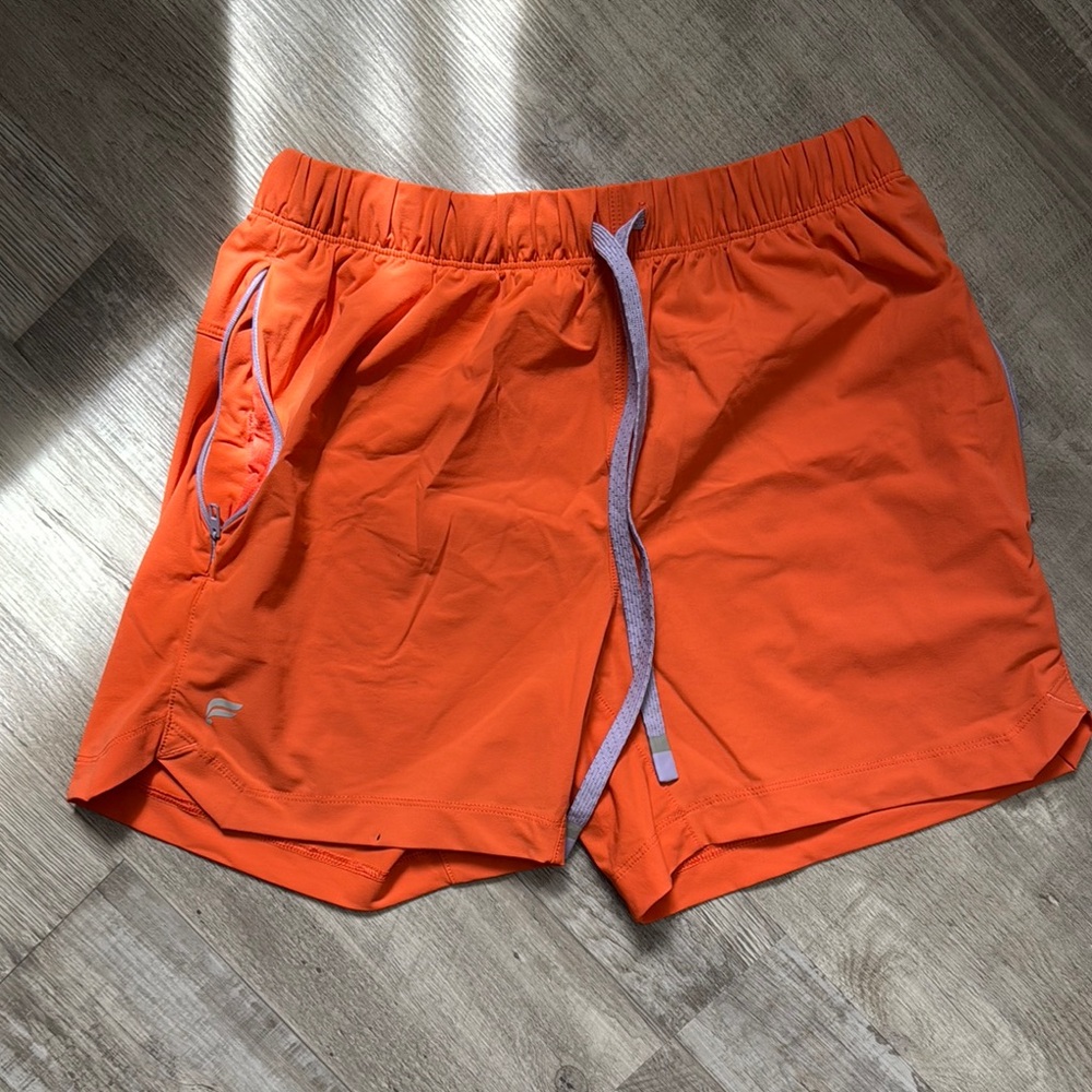 Fabletics The One Short 5in Inseam Bright Orange Athletic Shorts